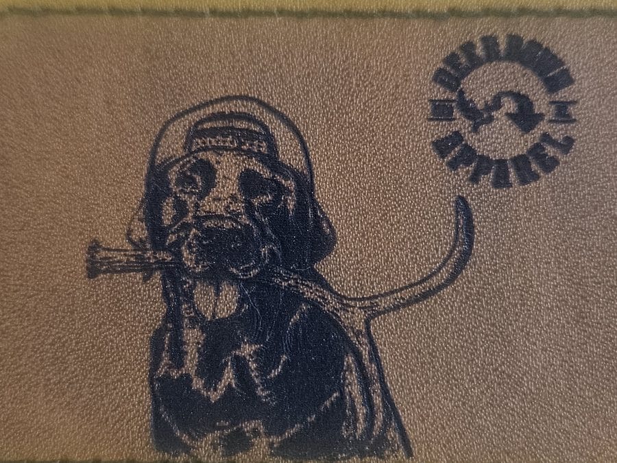 Custom engraved leather patch